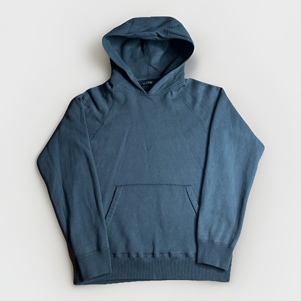 Wings+Horns Hoodie Mens Small Black Slub Heavy Cotton Fleece Made in Canada